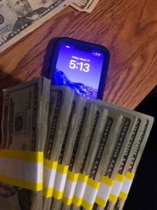 Picture of a cash payment sent by a wholesale cannabis client from New York City in the United States of America. His order came in on the 31st of March 2023 and was delivered in 3 days